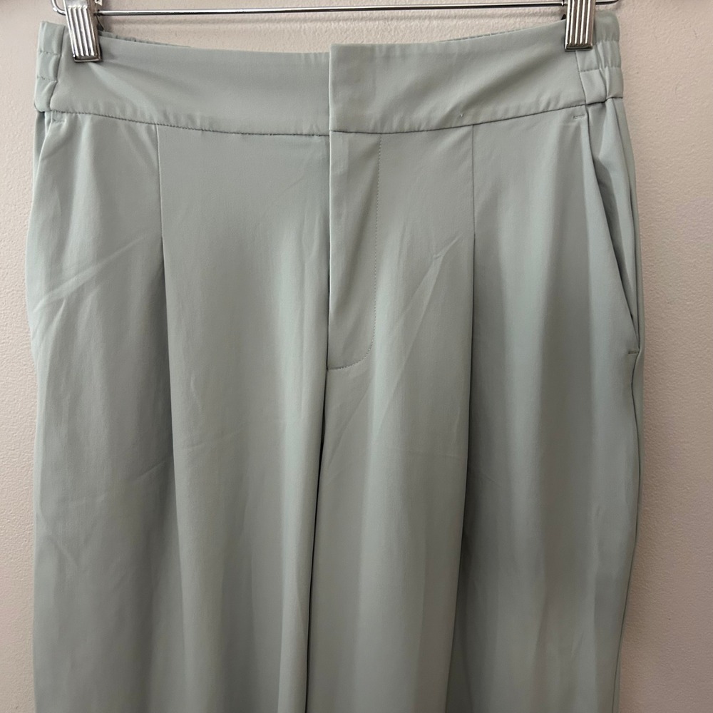 Athleta Pants Womens 4 Sage Green Brooklyn High Rise Pleated Wide Leg Trousers